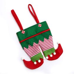 Toptopdeal-fr-HHORD-2Pcs-Noël-Elf-Bottes-De-Sucrerie-Cookie-Sac-Cadeau