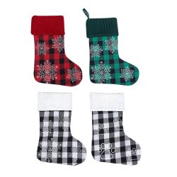 Toptopdeal-fr-Sidougeri-4pcs-Set-Christmas-Stocking-Footprint-Snowflake-Lattice-Gift