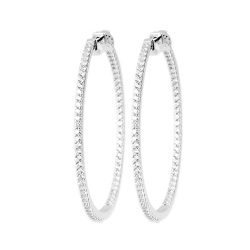 Toptopdeal-fr-Tata-Gisèle--Boucles-d'oreilles-Créoles-en-Argent-925-000-Rhodié-et-Oxydes-de-Zirconium---40-mm