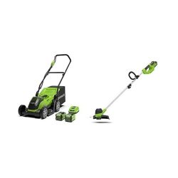 toptopdeal fr Greenworks Coupe-bordures à batterie G40LT et tondeuse à batterie G40LM35