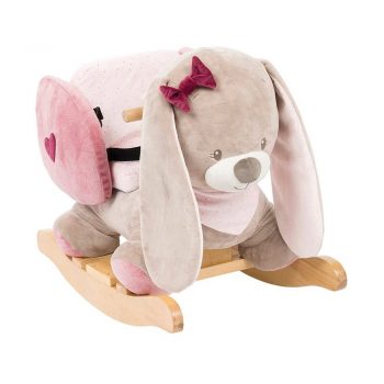 toptopdeal Nattou Bascule Lapin Nina, 10 - 36 Mois, 60 x 39 x 50 cm, Beige/Rose